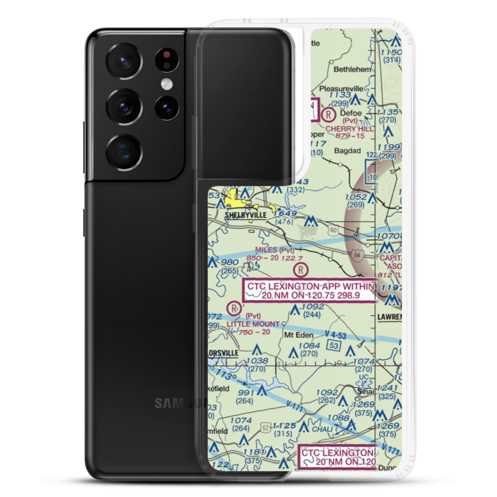 Hemp Ridge Airport (64KY) VFR Sectional Samsung Case Samsung Galaxy S21 Ultra model shown