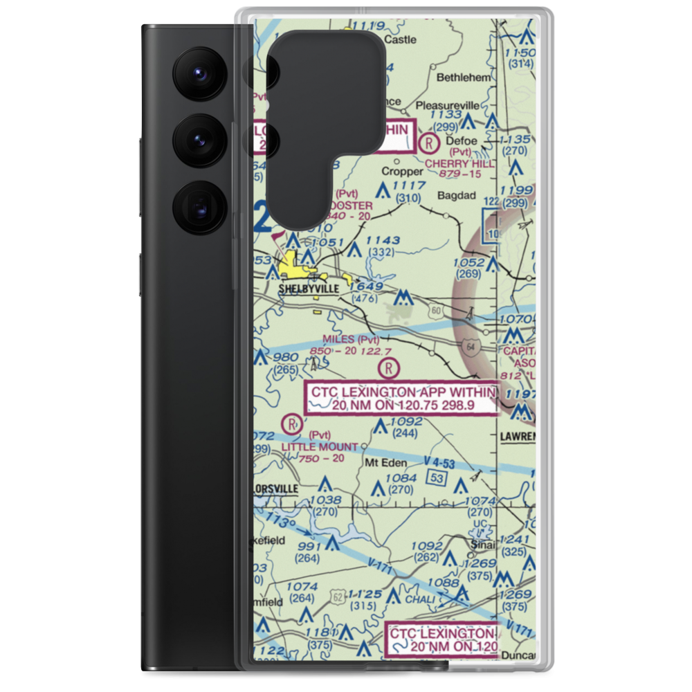 Hemp Ridge Airport (64KY) VFR Sectional Samsung Case Samsung Galaxy S22 Ultra model shown