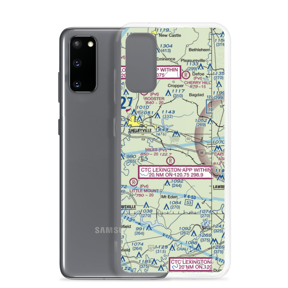 Hemp Ridge Airport (64KY) VFR Sectional Samsung Case Samsung Galaxy S20 model shown