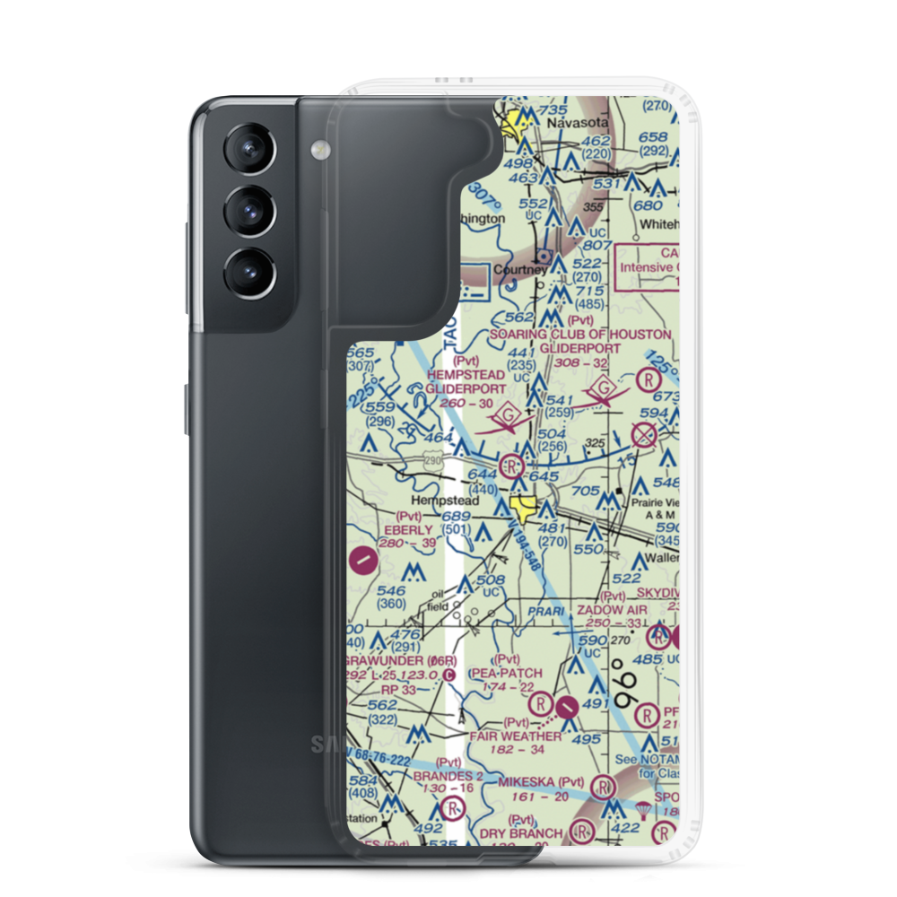 Hempstead Gliderport (35TS) VFR Sectional Samsung Case Samsung Galaxy S21 model shown
