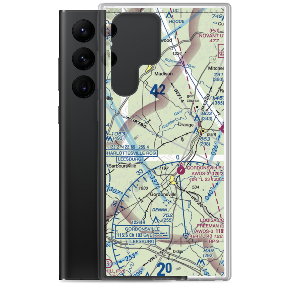 Hen & Bacon Airport (90VA) VFR Sectional Samsung Case Samsung Galaxy S22 Ultra model shown
