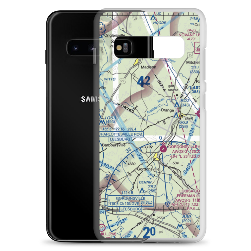Hen & Bacon Airport (90VA) VFR Sectional Samsung Case Samsung Galaxy S10+ model shown