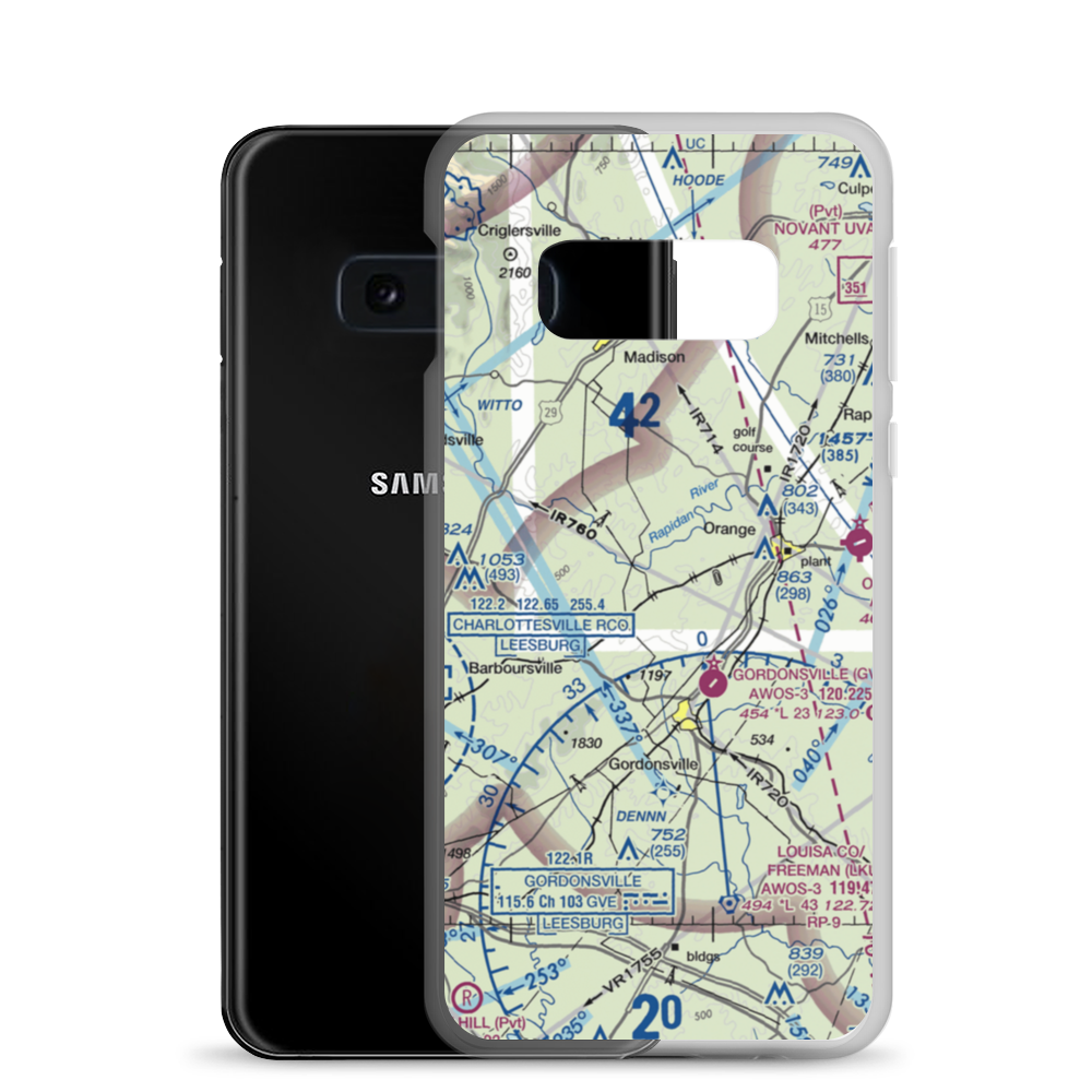 Hen & Bacon Airport (90VA) VFR Sectional Samsung Case Samsung Galaxy S10e model shown