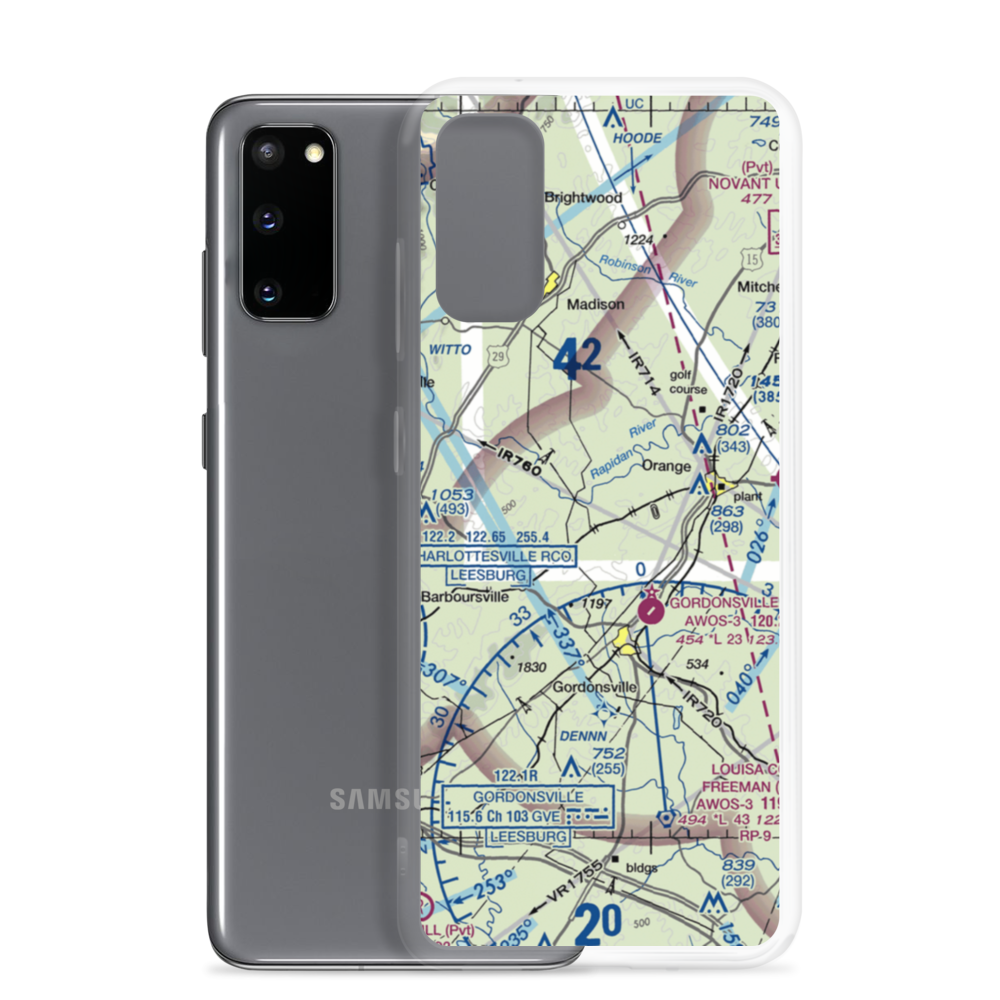 Hen & Bacon Airport (90VA) VFR Sectional Samsung Case Samsung Galaxy S20 model shown