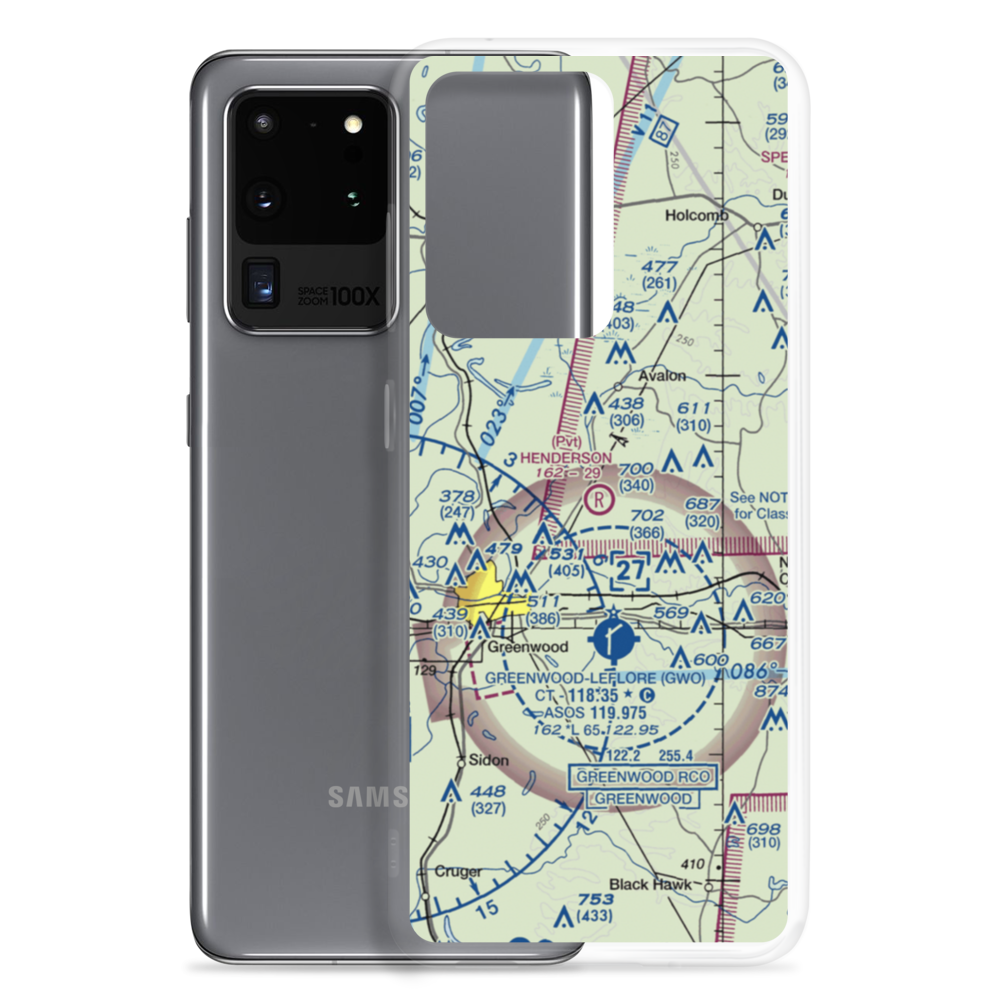 Henderson Airport (8MS1) VFR Sectional Samsung Case Samsung Galaxy S20 Ultra model shown