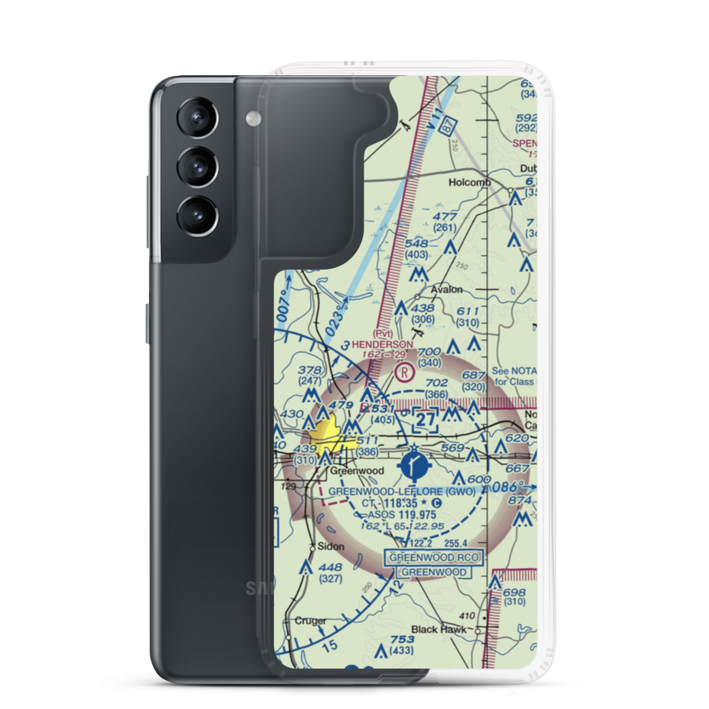 Henderson Airport (8MS1) VFR Sectional Samsung Case Samsung Galaxy S21 model shown