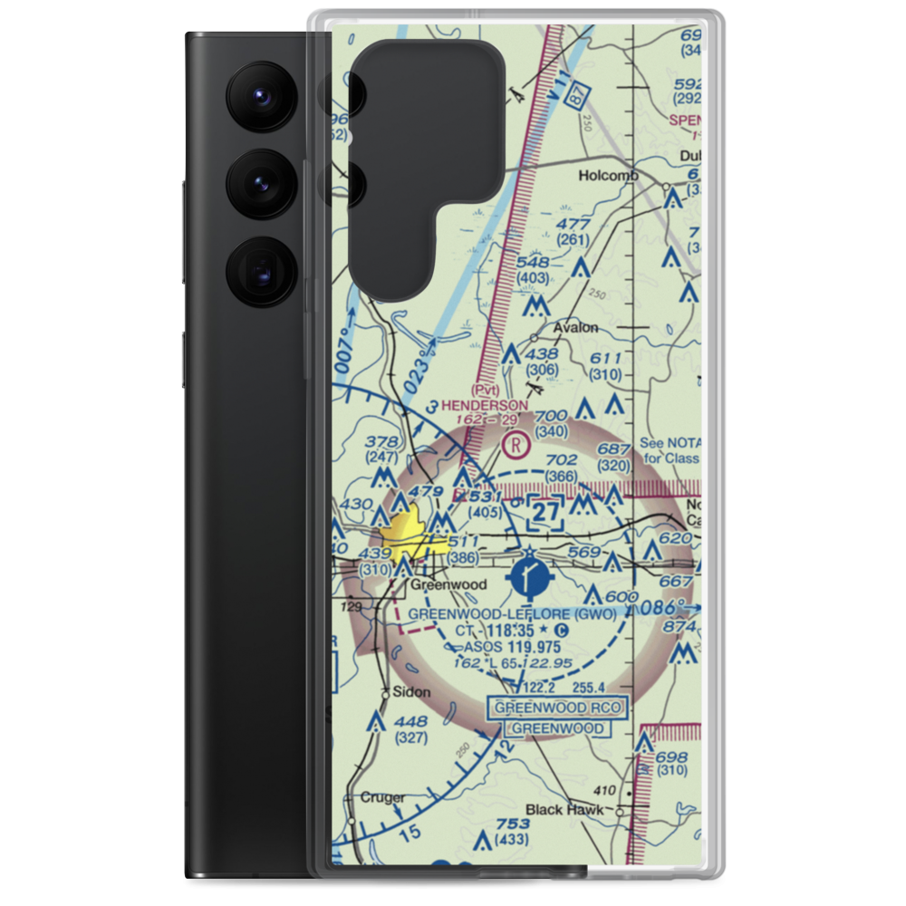 Henderson Airport (8MS1) VFR Sectional Samsung Case Samsung Galaxy S22 Ultra model shown