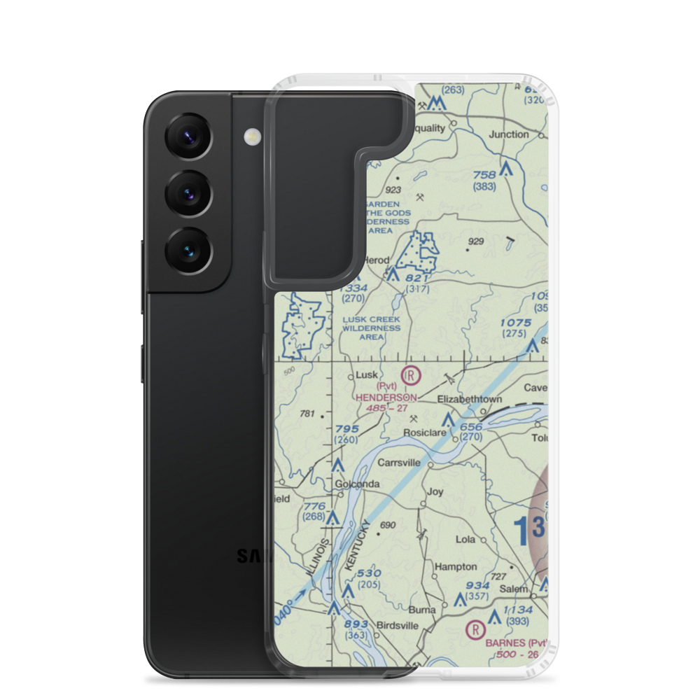 Henderson Airport (95IL) VFR Sectional Samsung Case Samsung Galaxy S22 model shown