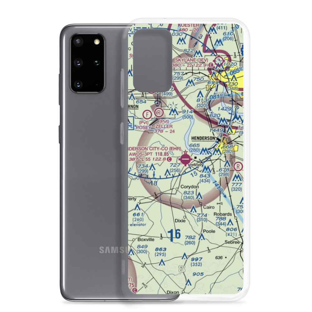 Henderson City County Airport (EHR) VFR Sectional Samsung Case Samsung Galaxy S20 Plus model shown