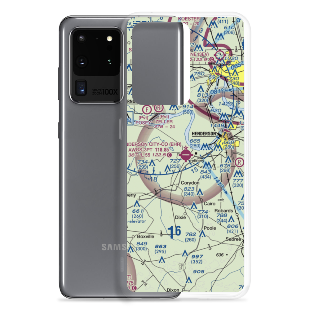 Henderson City County Airport (EHR) VFR Sectional Samsung Case Samsung Galaxy S20 Ultra model shown