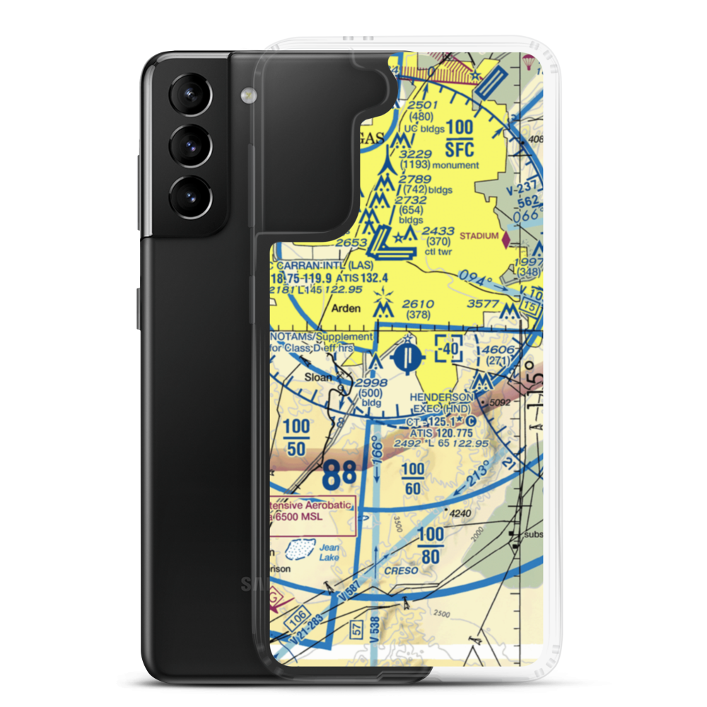 Henderson Executive Airport (HND) VFR Sectional Samsung Case Samsung Galaxy S21 Plus model shown
