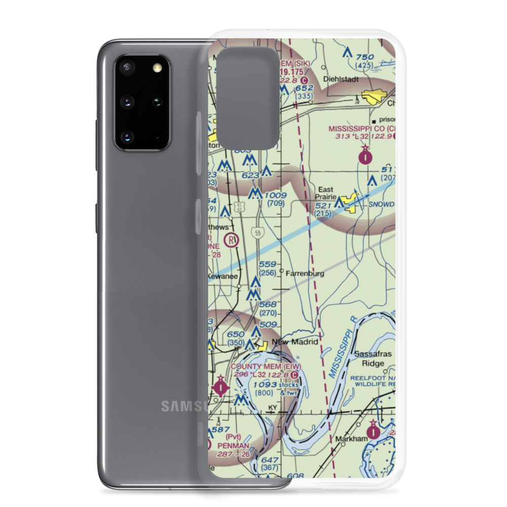 Henderson Mounds E B G Airport (MO57) VFR Sectional Samsung Case Samsung Galaxy S20 Plus model shown