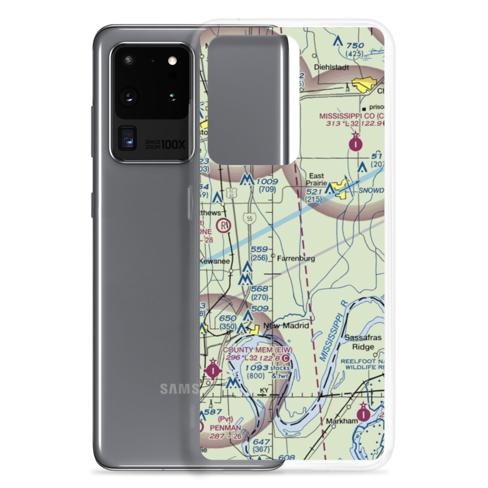 Henderson Mounds E B G Airport (MO57) VFR Sectional Samsung Case Samsung Galaxy S20 Ultra model shown