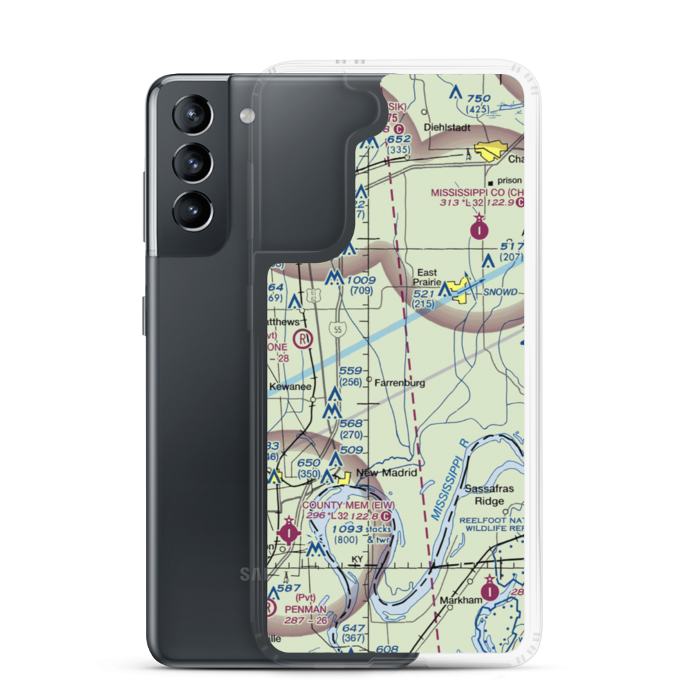 Henderson Mounds E B G Airport (MO57) VFR Sectional Samsung Case Samsung Galaxy S21 model shown