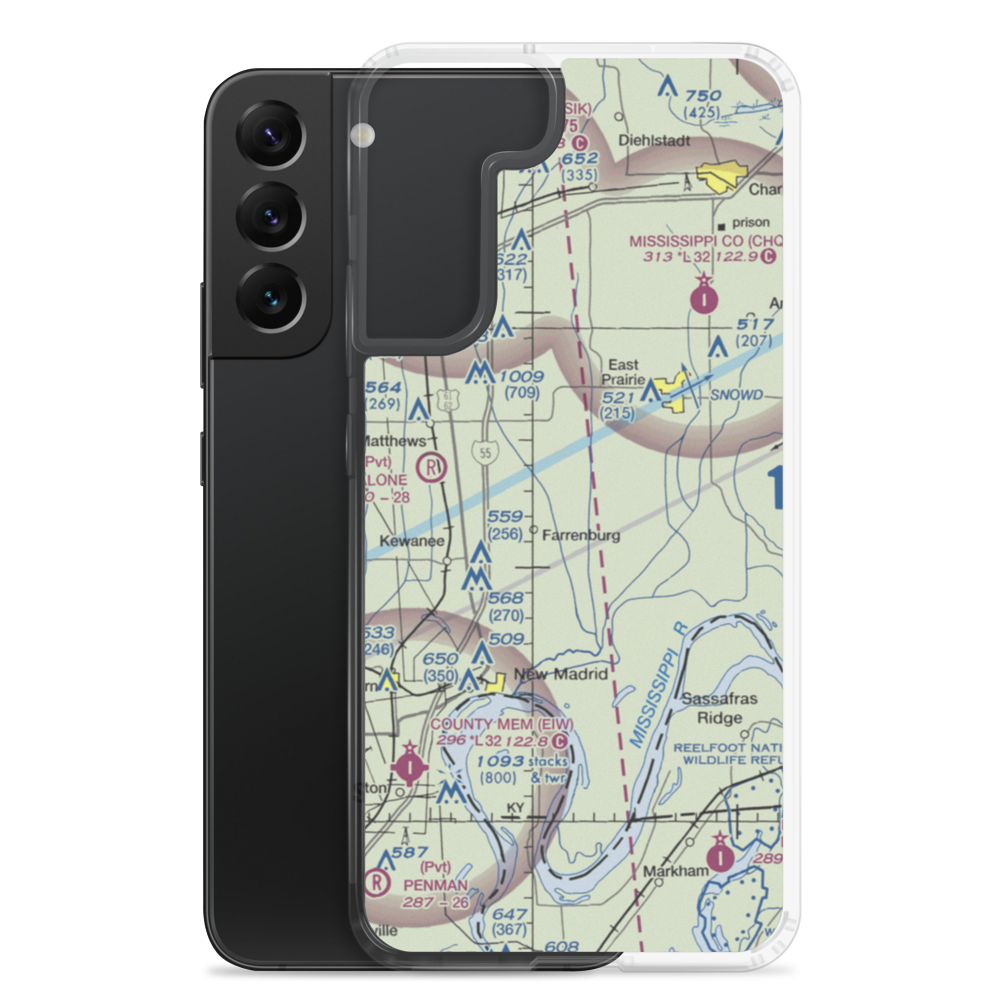 Henderson Mounds E B G Airport (MO57) VFR Sectional Samsung Case Samsung Galaxy S22 Plus model shown