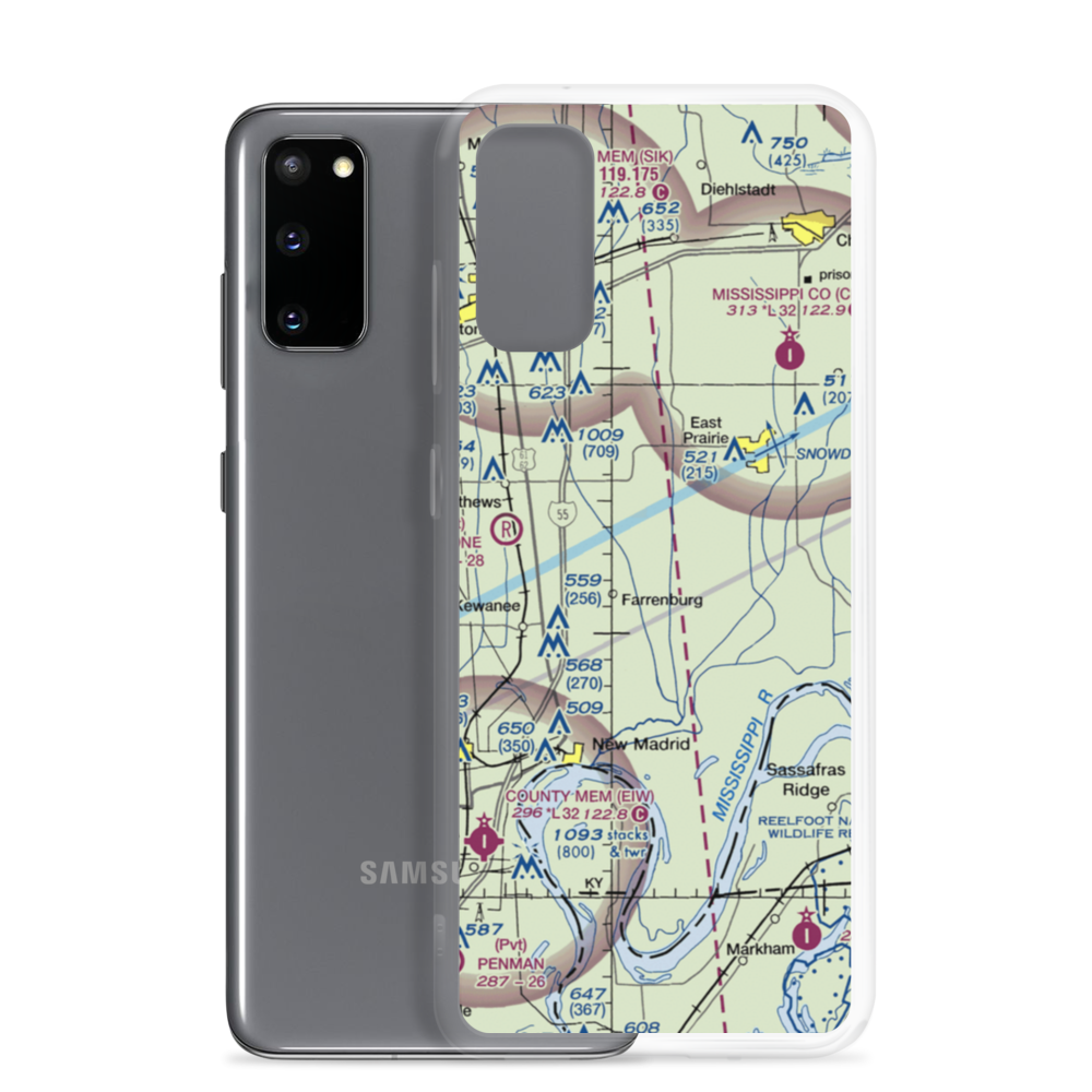 Henderson Mounds E B G Airport (MO57) VFR Sectional Samsung Case Samsung Galaxy S20 model shown