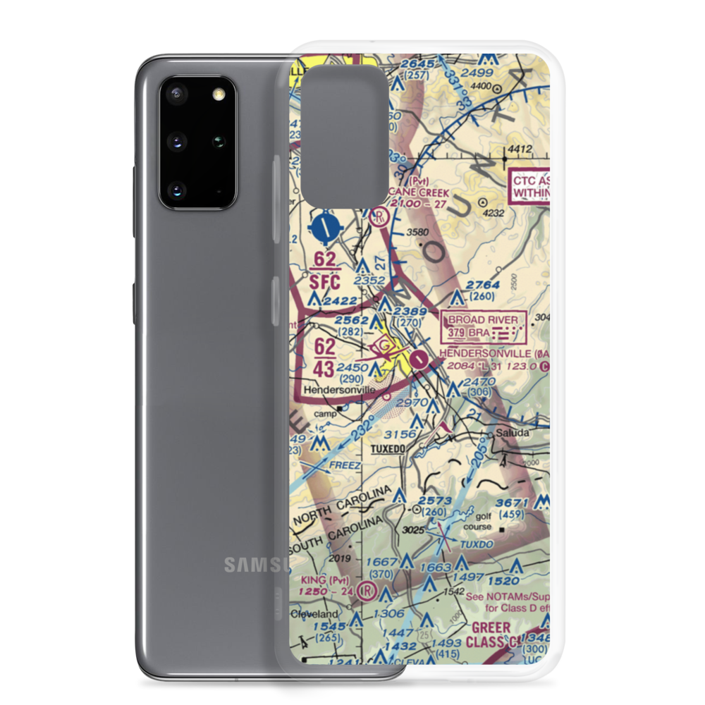 Hendersonville Airport (0A7) VFR Sectional Samsung Case Samsung Galaxy S20 Plus model shown