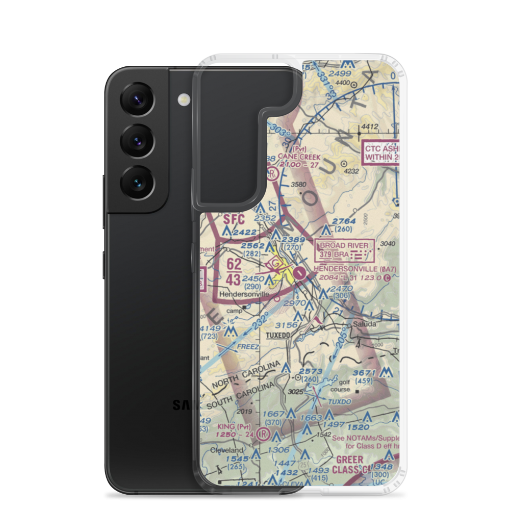 Hendersonville Airport (0A7) VFR Sectional Samsung Case Samsung Galaxy S22 model shown