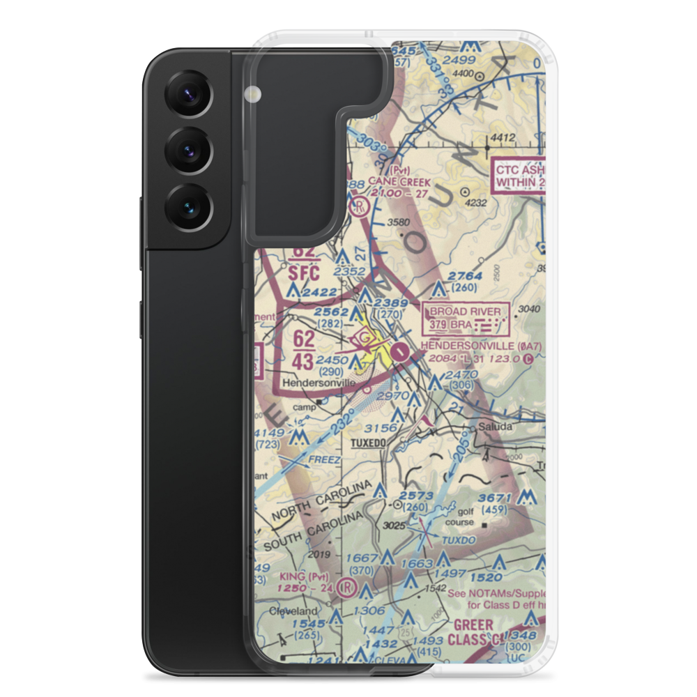 Hendersonville Airport (0A7) VFR Sectional Samsung Case Samsung Galaxy S22 Plus model shown