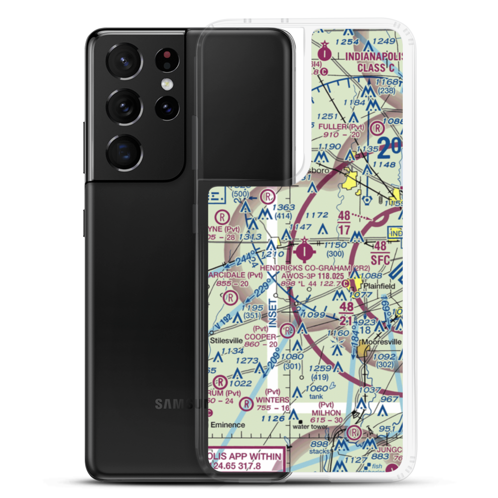 Hendricks County Gordon Graham Field (2R2) VFR Sectional Samsung Case Samsung Galaxy S21 Ultra model shown