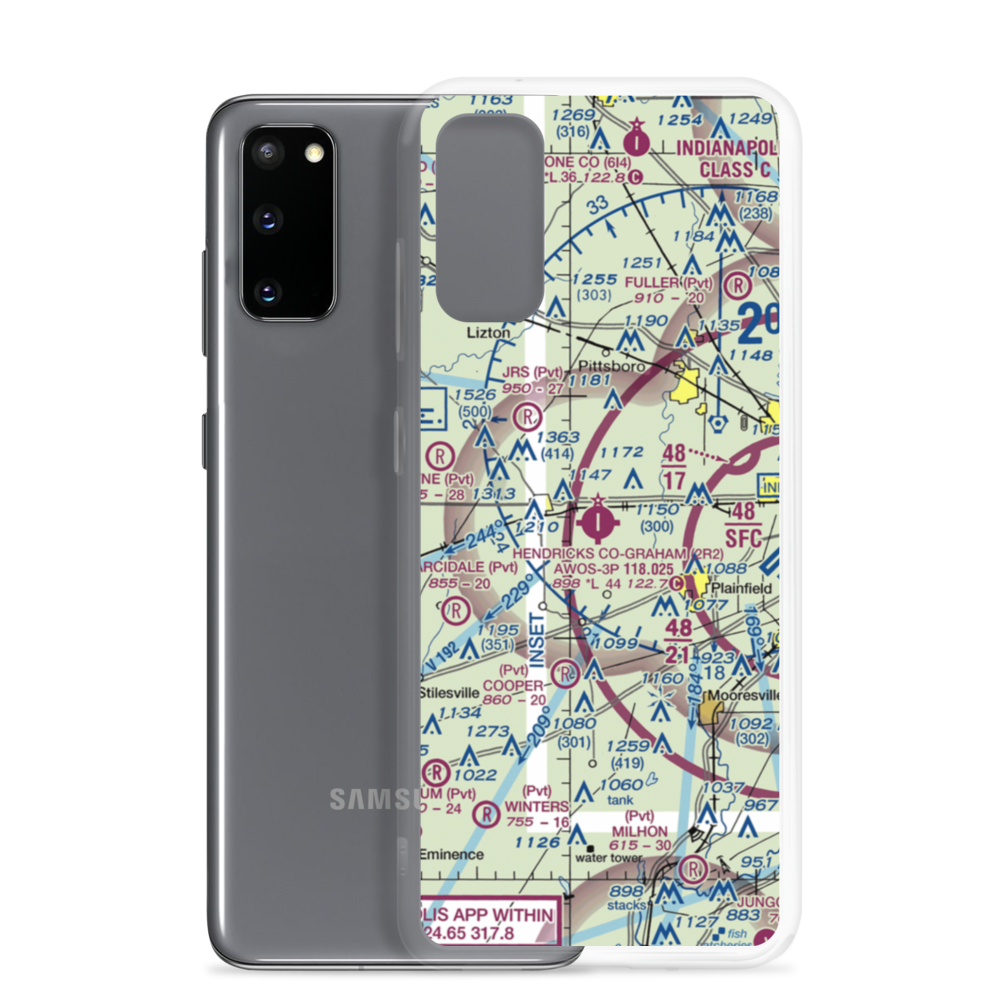 Hendricks County Gordon Graham Field (2R2) VFR Sectional Samsung Case Samsung Galaxy S20 model shown