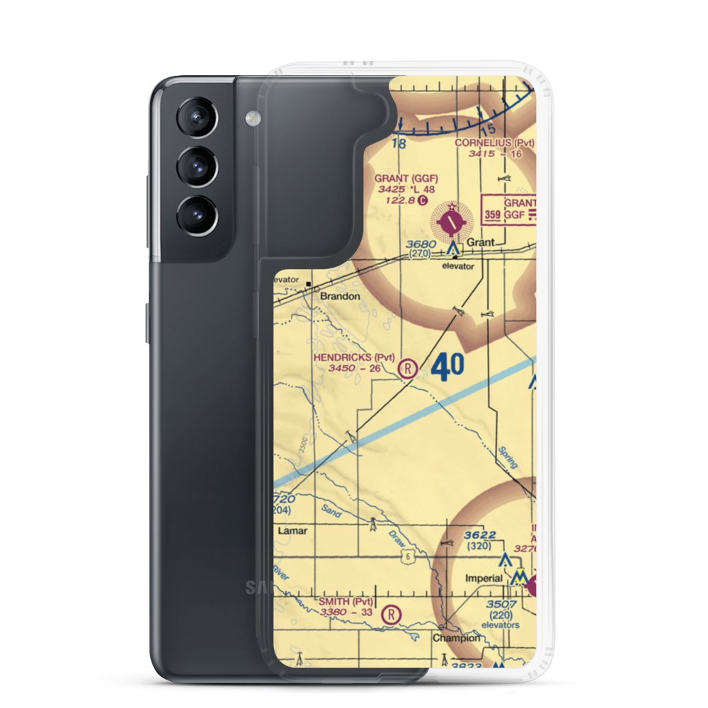 Hendricks Field (27NE) VFR Sectional Samsung Case Samsung Galaxy S21 model shown