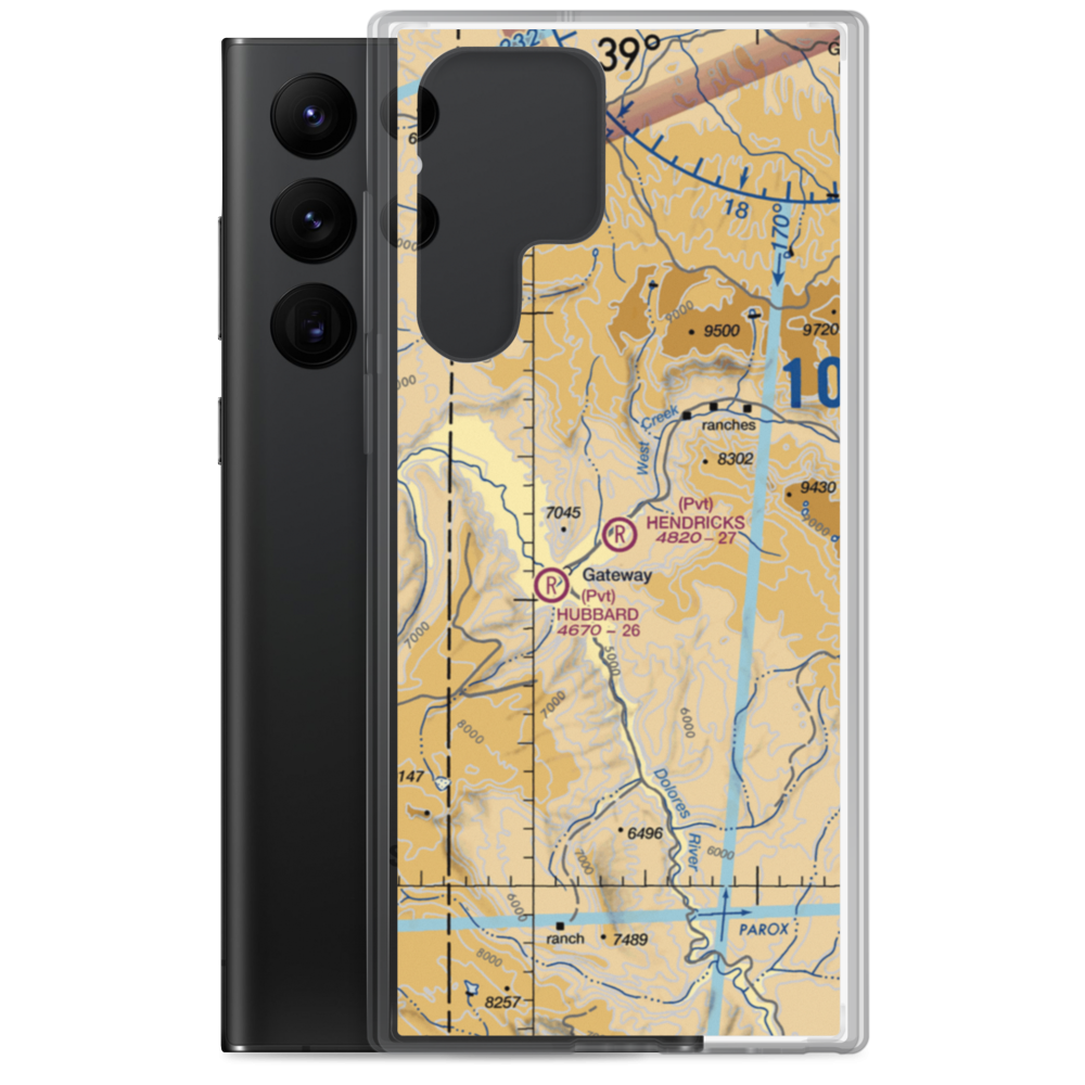 Hendricks Field At West Creek Ranch Airport (63CO) VFR Sectional Samsung Case Samsung Galaxy S22 Ultra model shown