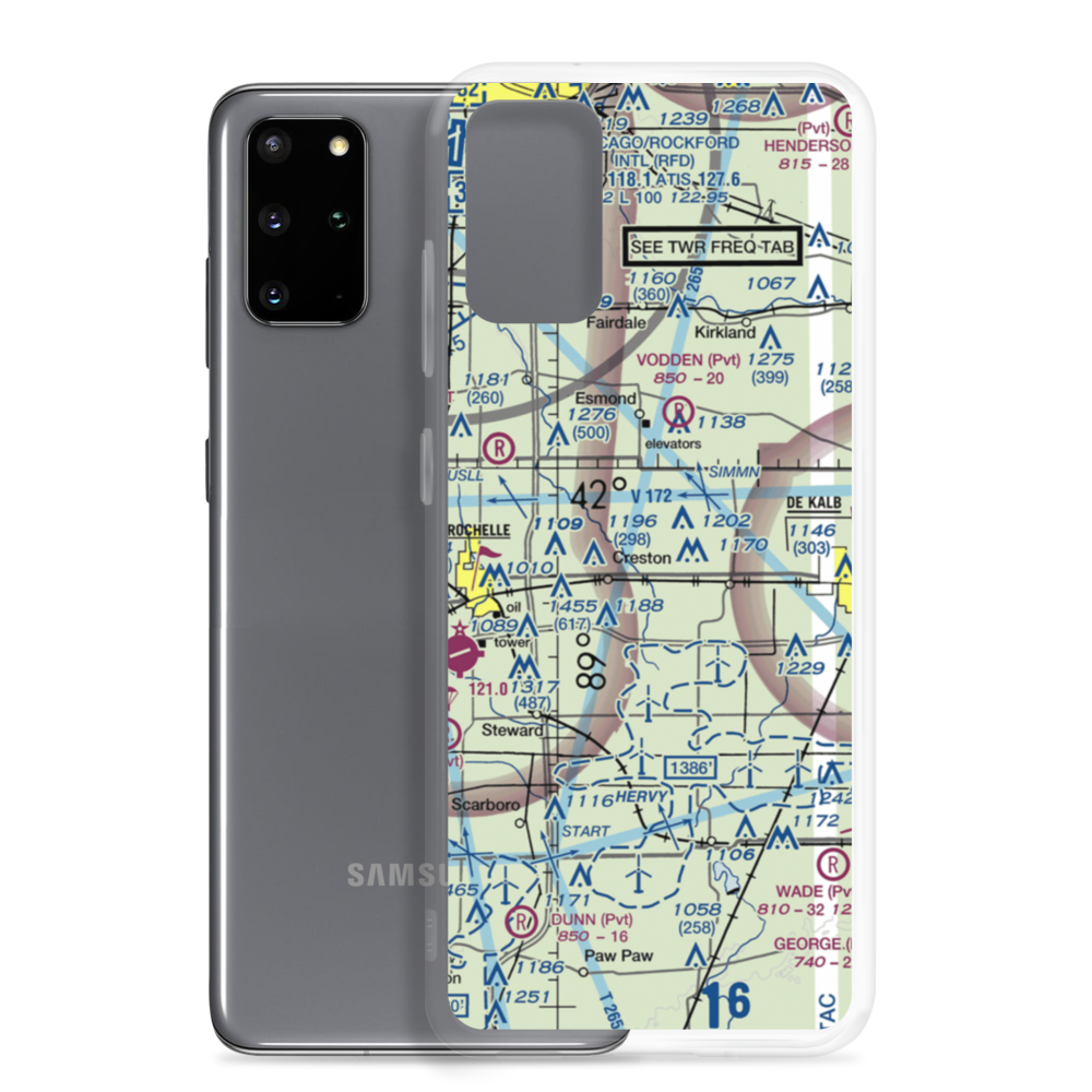 Hendrickson Flying Service Airport (IL93) VFR Sectional Samsung Case Samsung Galaxy S20 Plus model shown