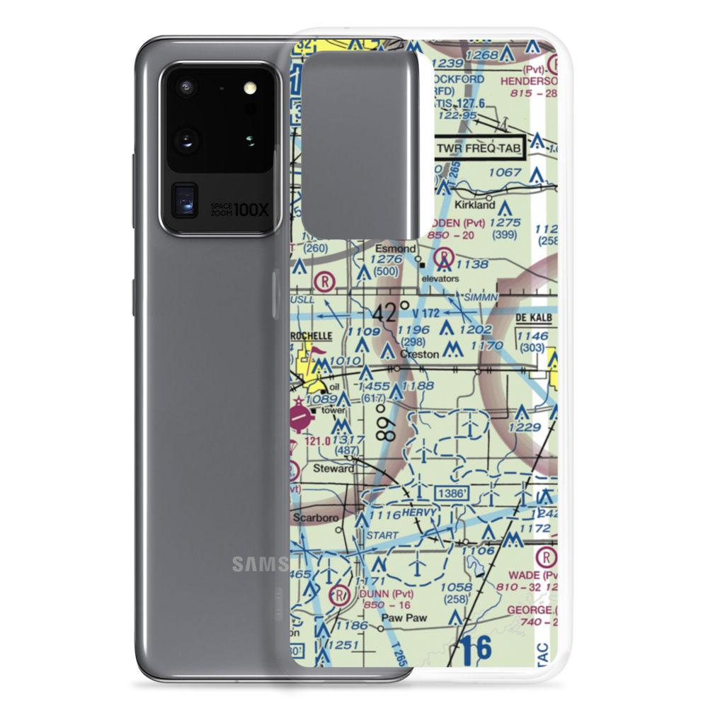 Hendrickson Flying Service Airport (IL93) VFR Sectional Samsung Case Samsung Galaxy S20 Ultra model shown
