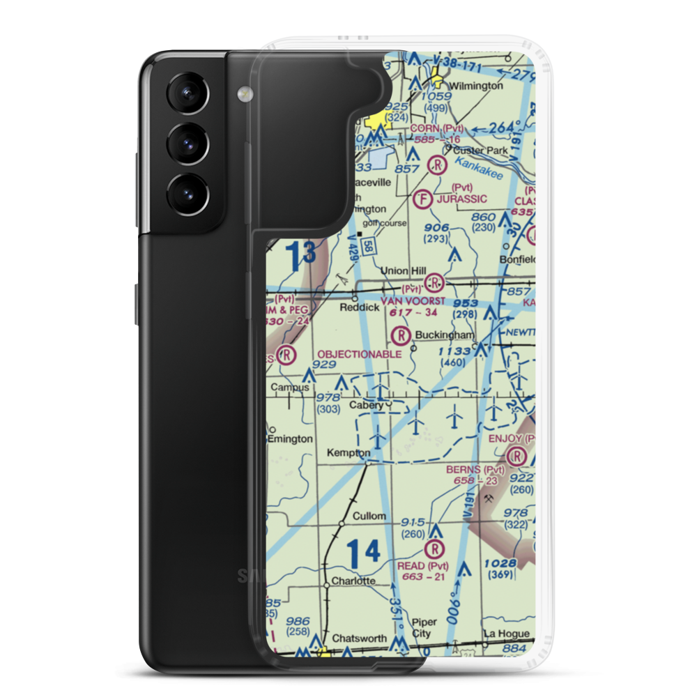 Hendrix Airport (IS86) VFR Sectional Samsung Case Samsung Galaxy S21 Plus model shown