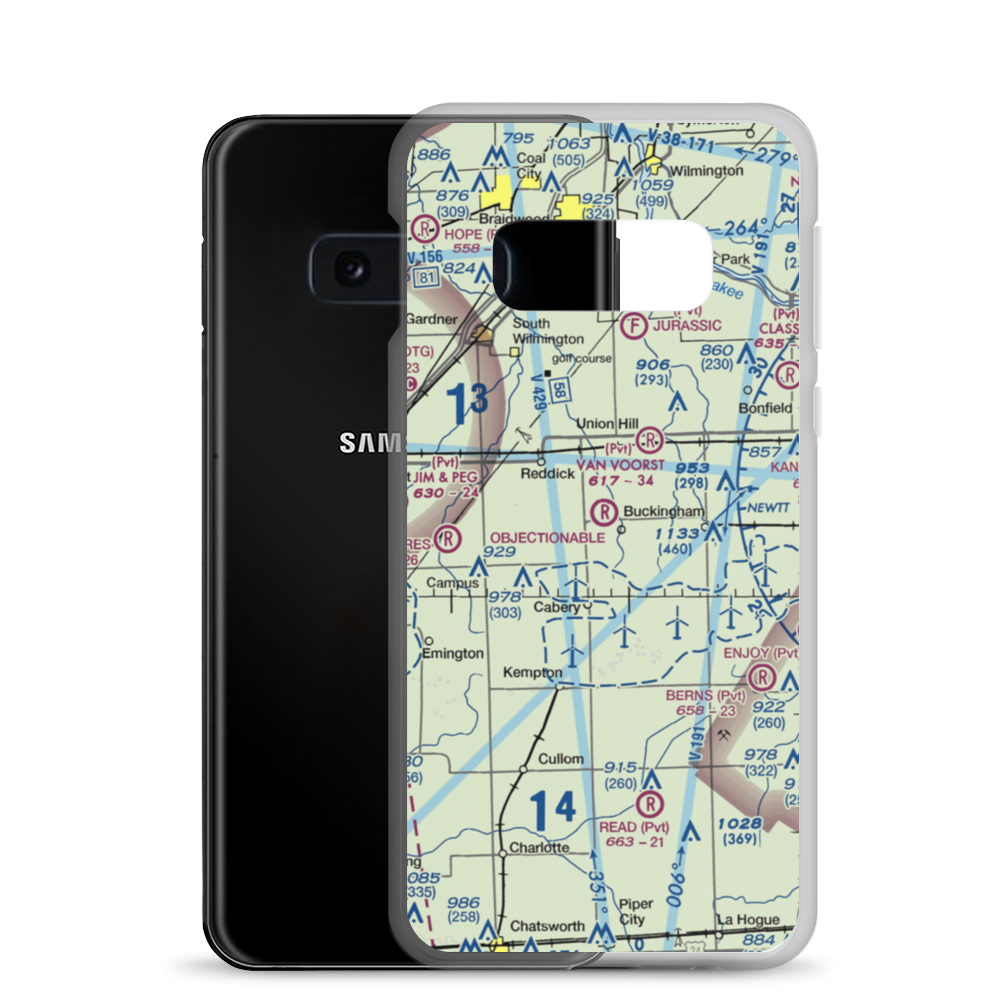 Hendrix Airport (IS86) VFR Sectional Samsung Case Samsung Galaxy S10e model shown
