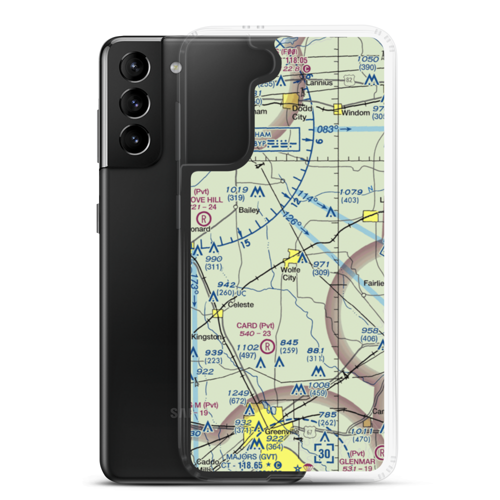 Henington Airport (41TX) VFR Sectional Samsung Case Samsung Galaxy S21 Plus model shown