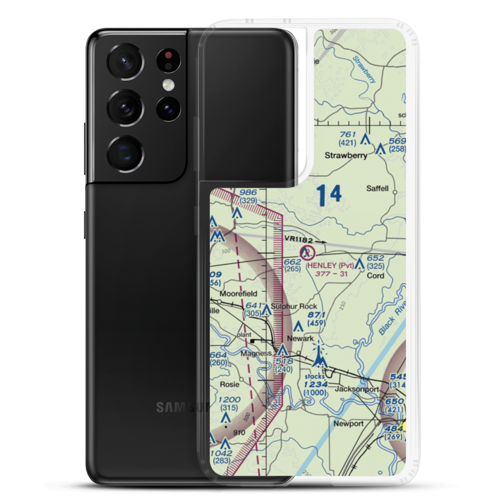 Henley Aerodrome (28AR) VFR Sectional Samsung Case Samsung Galaxy S21 Ultra model shown