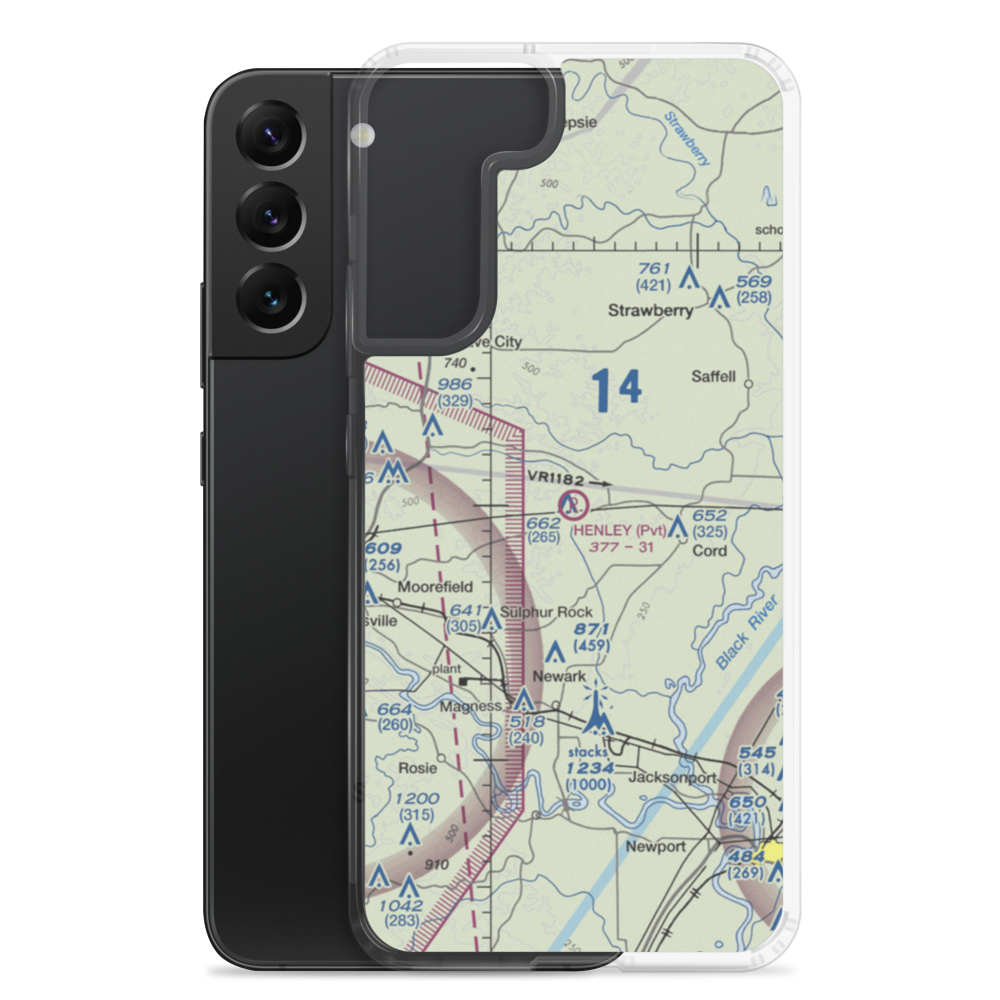 Henley Aerodrome (28AR) VFR Sectional Samsung Case Samsung Galaxy S22 Plus model shown