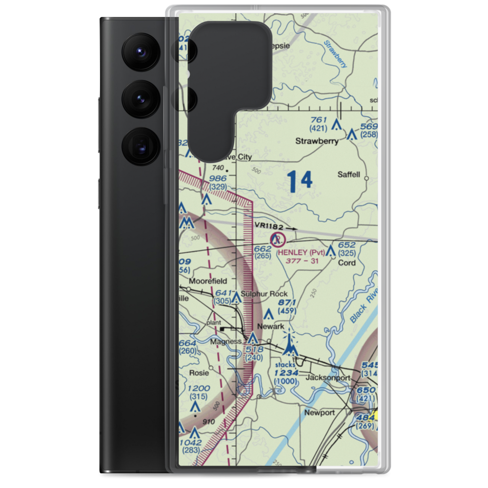 Henley Aerodrome (28AR) VFR Sectional Samsung Case Samsung Galaxy S22 Ultra model shown