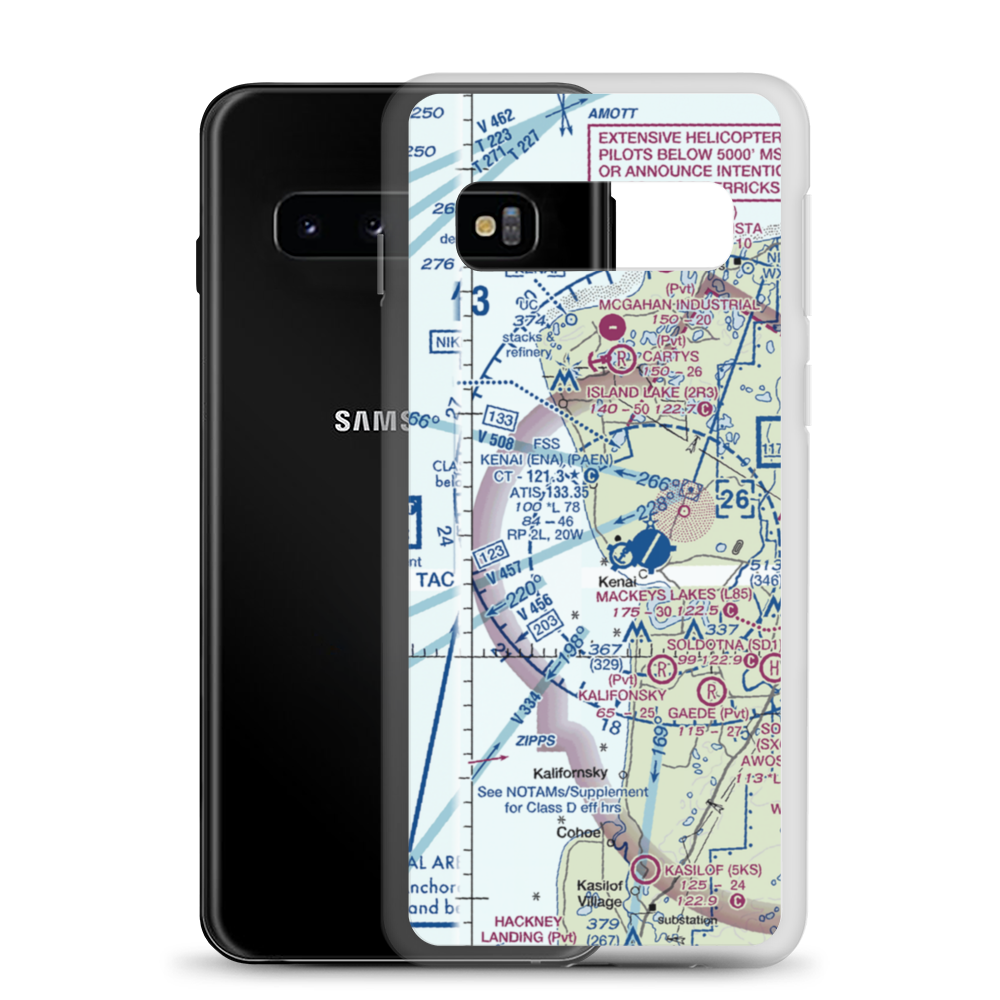 Henley Airport (75AK) VFR Sectional Samsung Case Samsung Galaxy S10 model shown