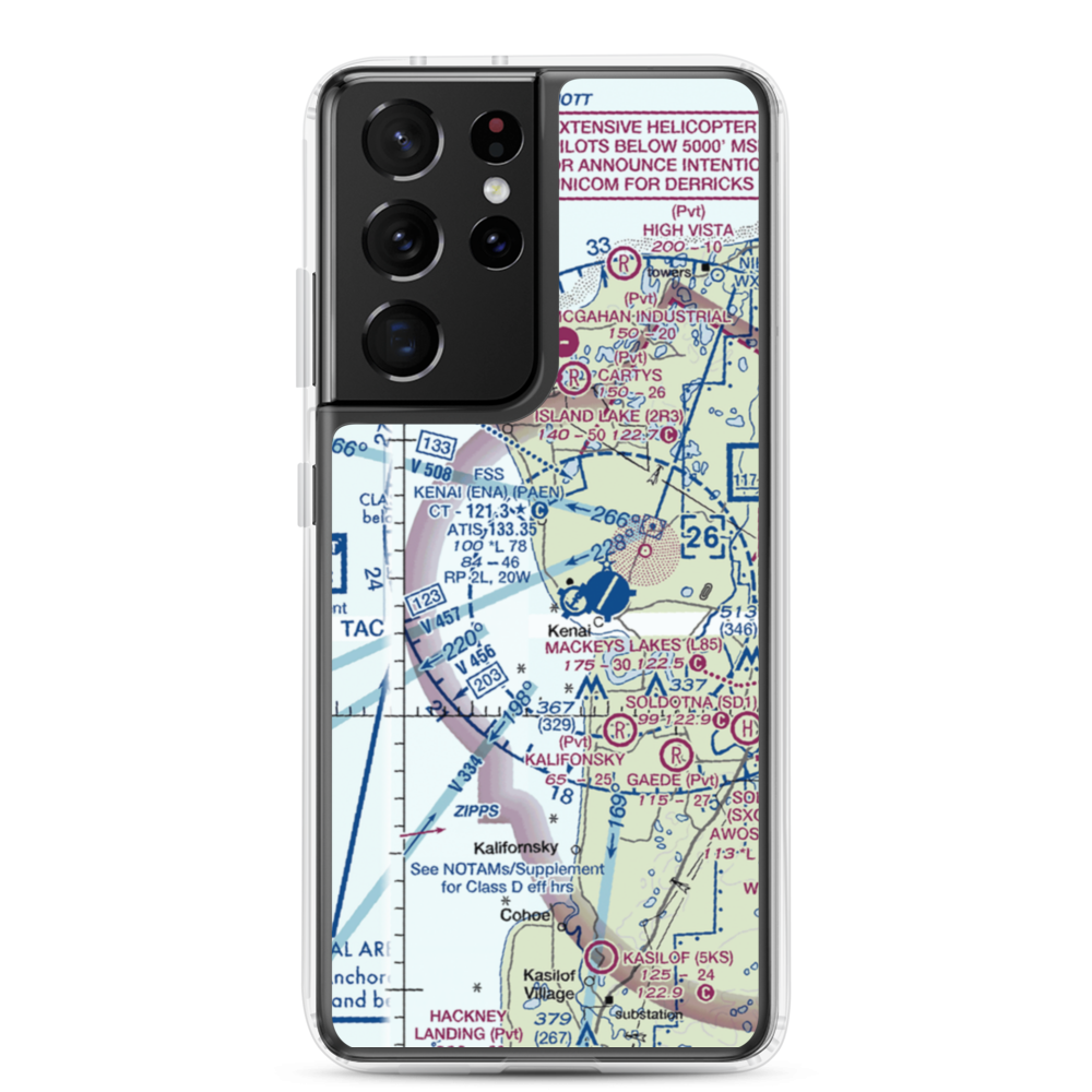 Henley Airport (75AK) VFR Sectional Samsung Case Samsung Galaxy S21 Ultra model shown