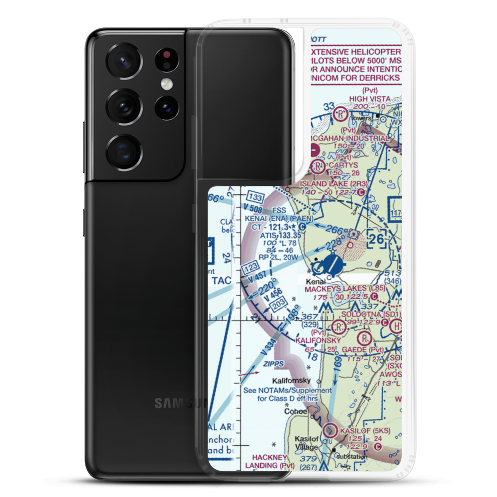 Henley Airport (75AK) VFR Sectional Samsung Case Samsung Galaxy S21 Ultra model shown