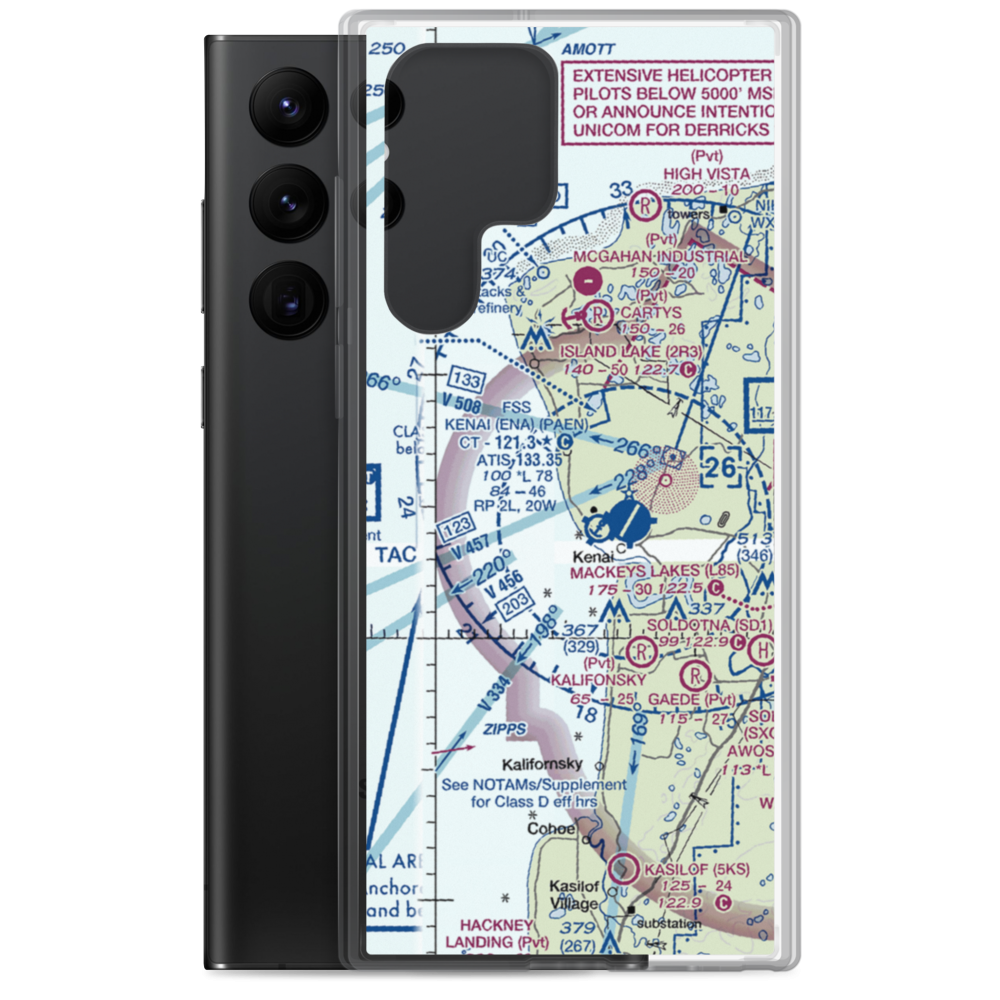 Henley Airport (75AK) VFR Sectional Samsung Case Samsung Galaxy S22 Ultra model shown
