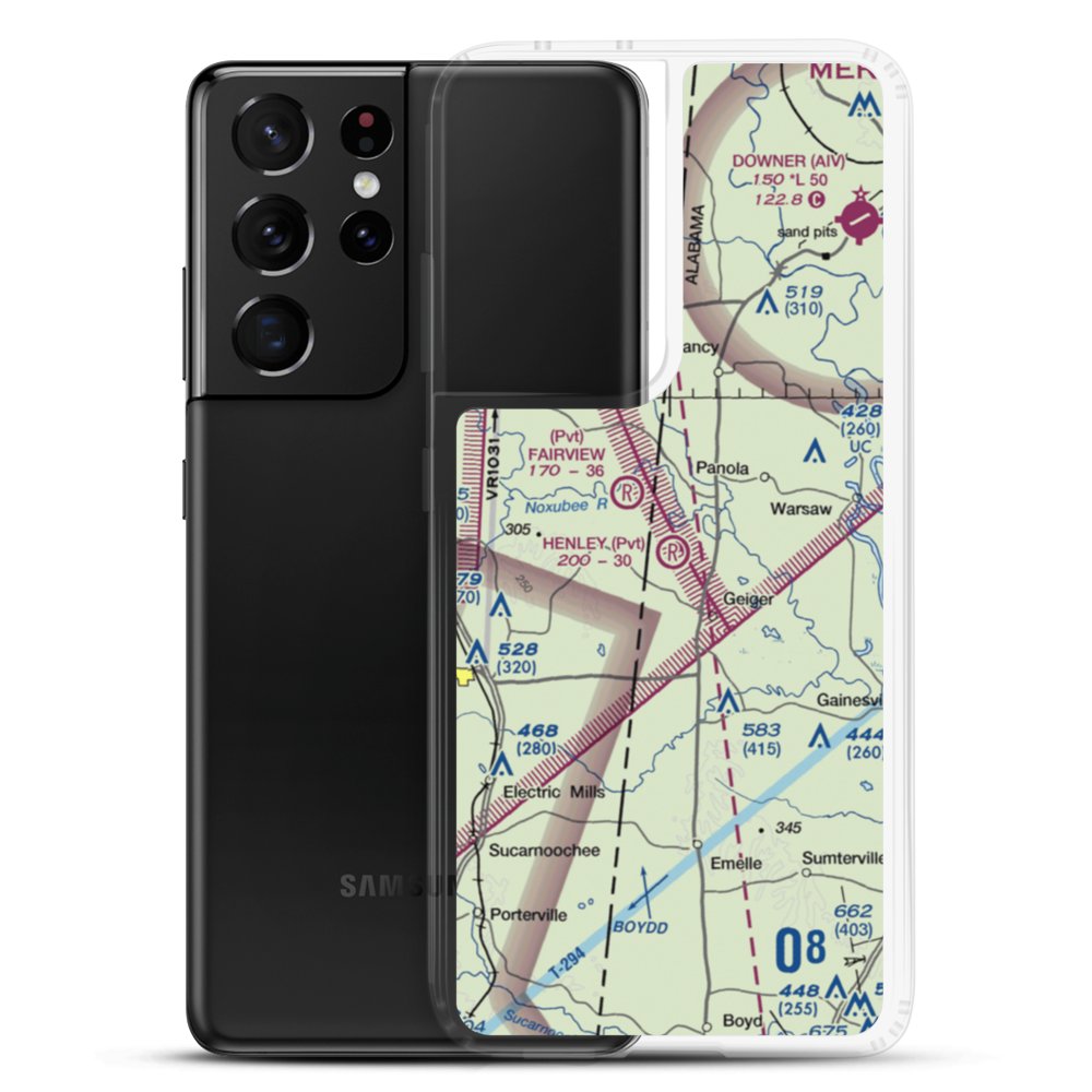 Henley Ranch Airport (AL43) VFR Sectional Samsung Case Samsung Galaxy S21 Ultra model shown