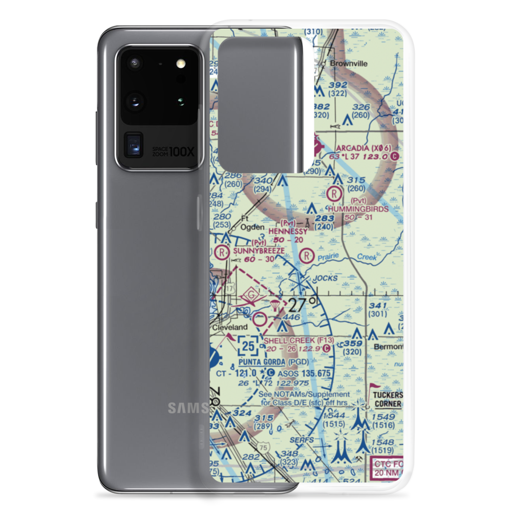 Hennessy Airport (26FD) VFR Sectional Samsung Case Samsung Galaxy S20 Ultra model shown