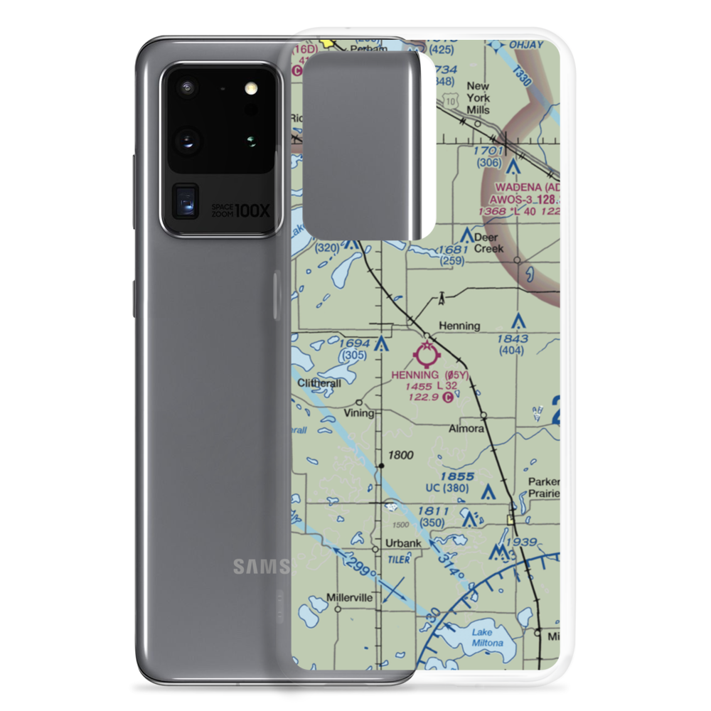 Henning Municipal Airport (05Y) VFR Sectional Samsung Case Samsung Galaxy S20 Ultra model shown