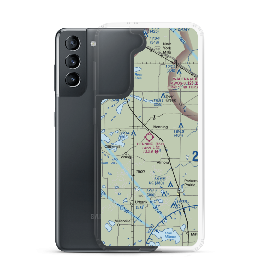Henning Municipal Airport (05Y) VFR Sectional Samsung Case Samsung Galaxy S21 model shown