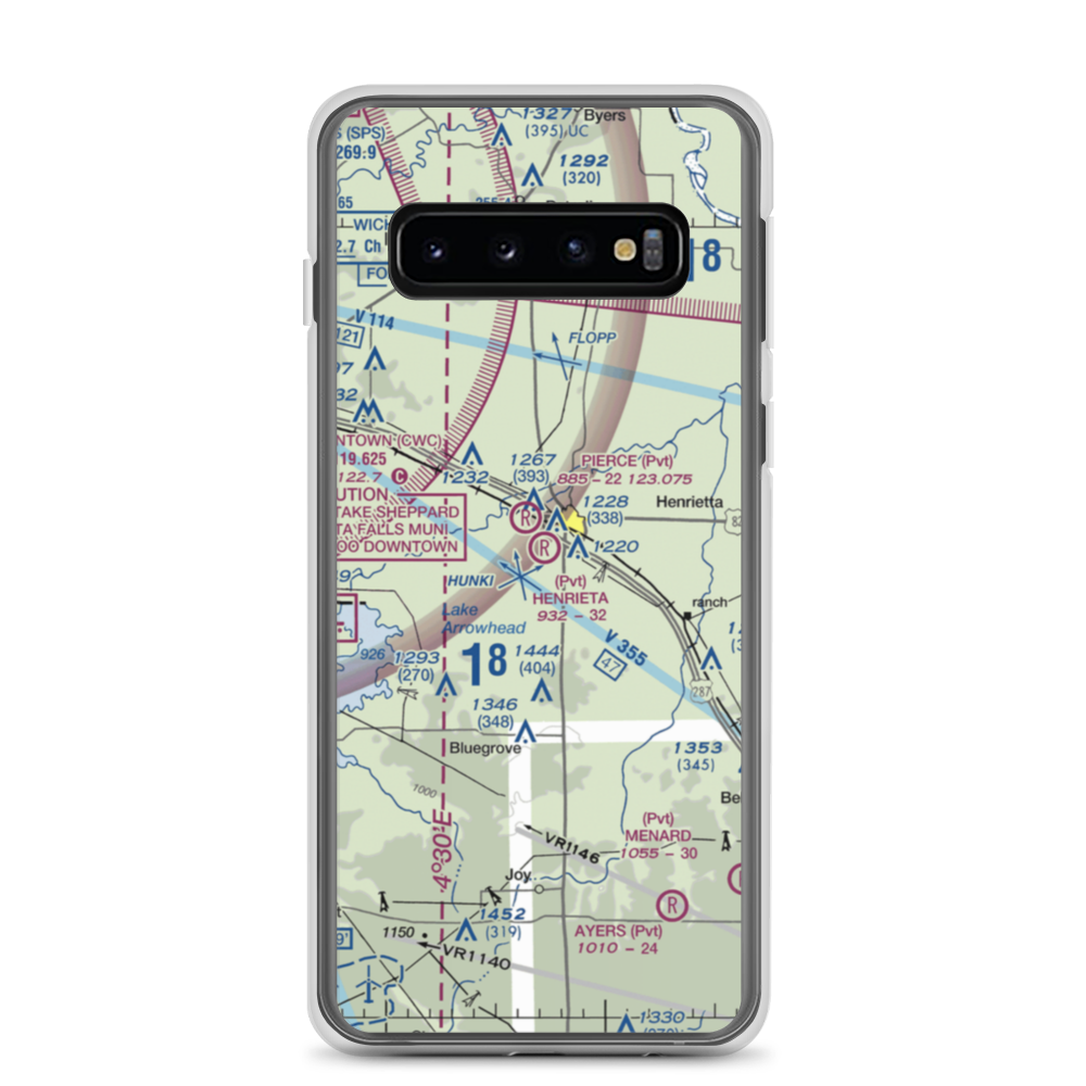 Henrietta Airport (8TS2) VFR Sectional Samsung Case Samsung Galaxy S10 model shown