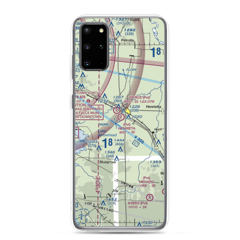 Henrietta Airport (8TS2) VFR Sectional Samsung Case Samsung Galaxy S20 Plus model shown
