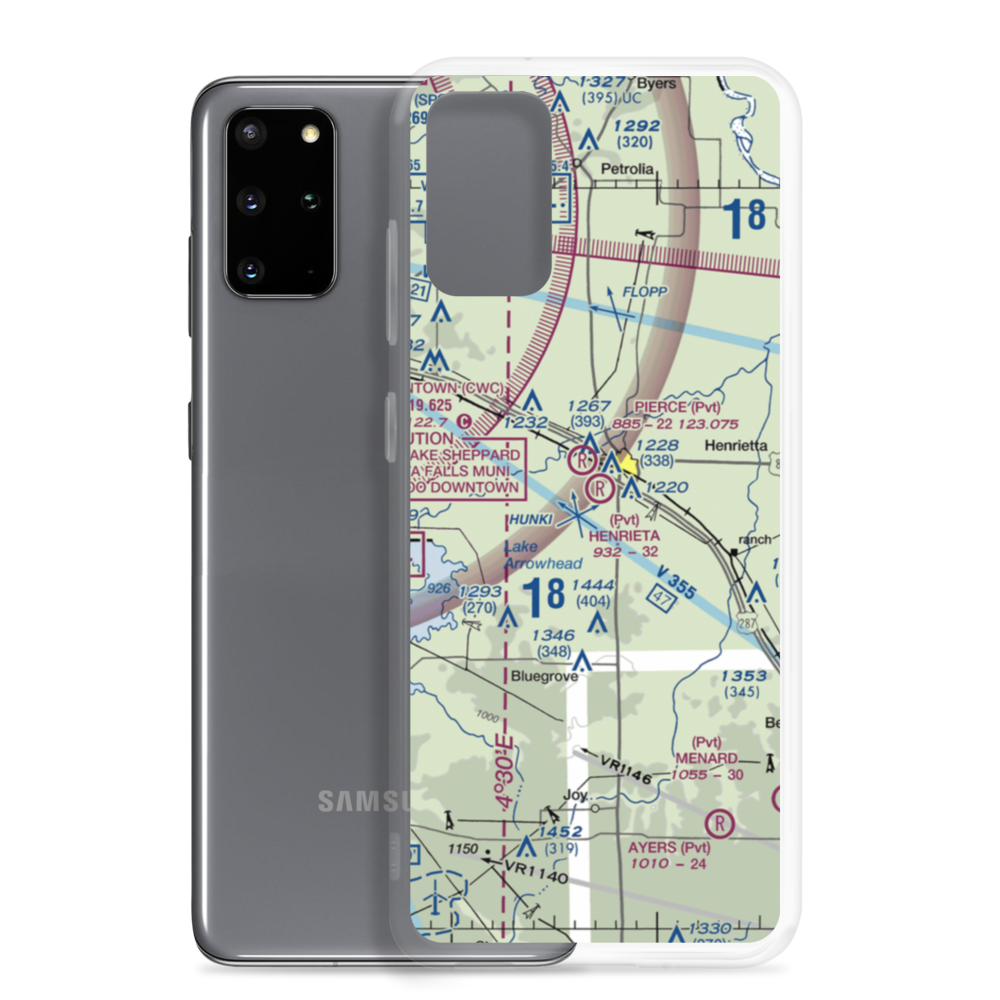 Henrietta Airport (8TS2) VFR Sectional Samsung Case Samsung Galaxy S20 Plus model shown