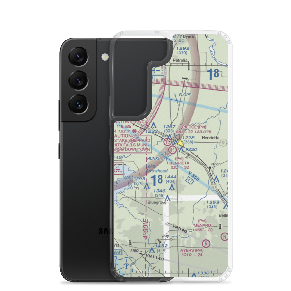 Henrietta Airport (8TS2) VFR Sectional Samsung Case Samsung Galaxy S22 model shown