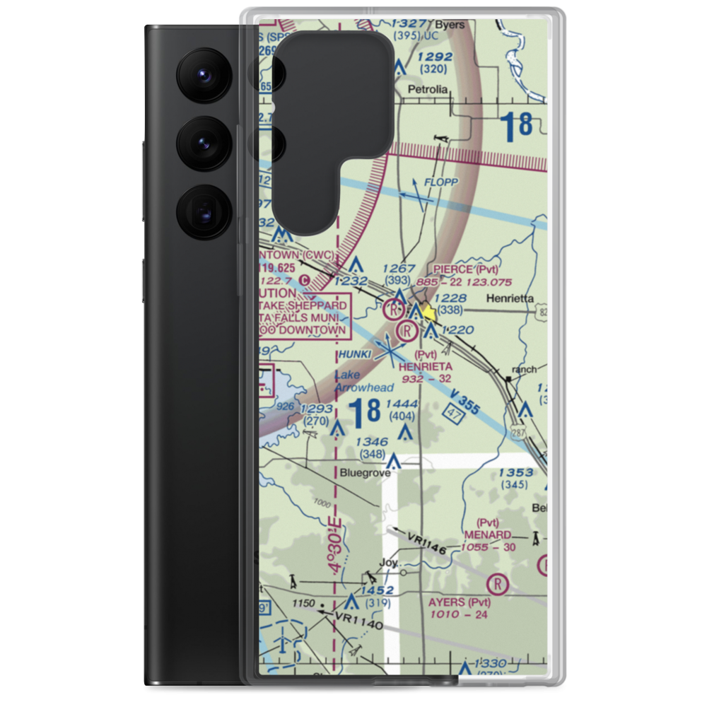 Henrietta Airport (8TS2) VFR Sectional Samsung Case Samsung Galaxy S22 Ultra model shown