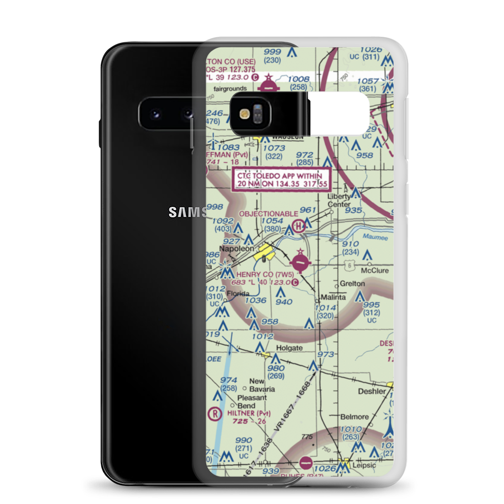 Henry County Airport (7W5) VFR Sectional Samsung Case Samsung Galaxy S10 model shown