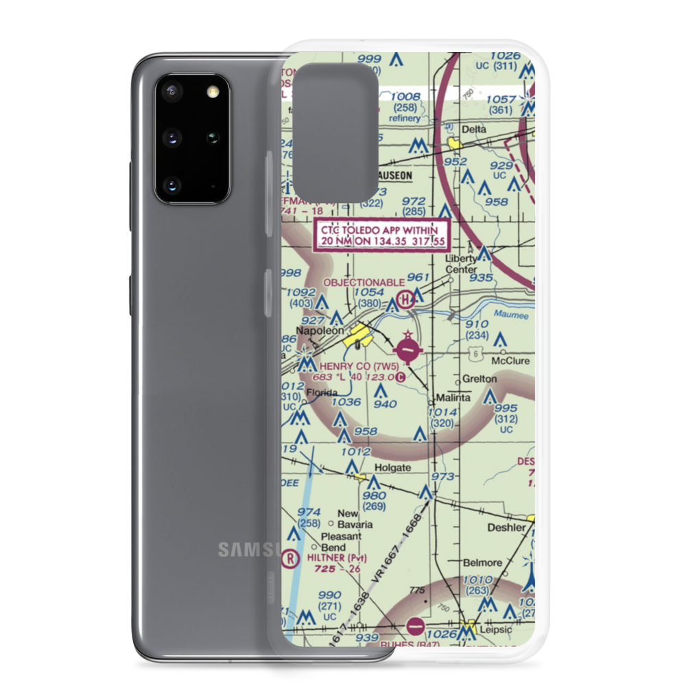 Henry County Airport (7W5) VFR Sectional Samsung Case Samsung Galaxy S20 Plus model shown